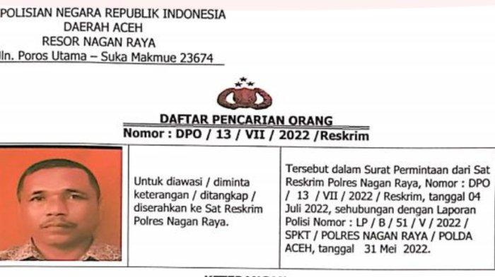 Cabuli Muridnya di Perpustakaan, Kini Oknum Guru di Nagan Raya Jadi Buronan Polisi